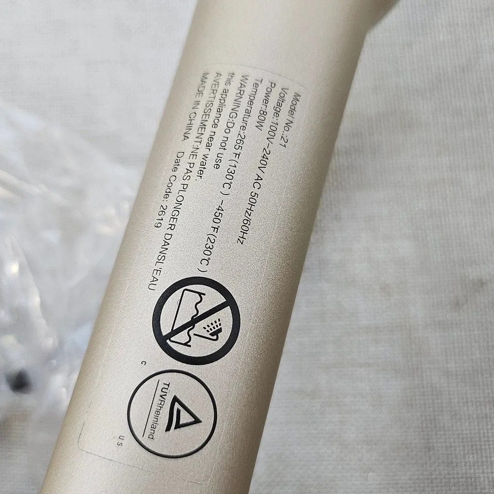 NITION Platinum Professional Styler Hair Curling Iron Gold 21 Dual Voltage 450F